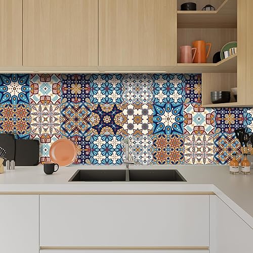 Miniatura 2 de 50 pcs Tile Sticker Peel and Stick, Stick On Backsplash Tiles for Kitchen Wall Tile Stickers Wallpaper Bathroom Decals Self Adhesive Vinyl, Papel