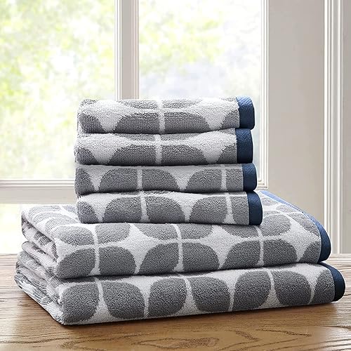 Miniatura 9 de Intelligent Design Lita - Juego de toallas de baño de algodón, jacquard altamente absorbentes, 6 piezas incluyen 2 toallas de baño y 4 toallas de