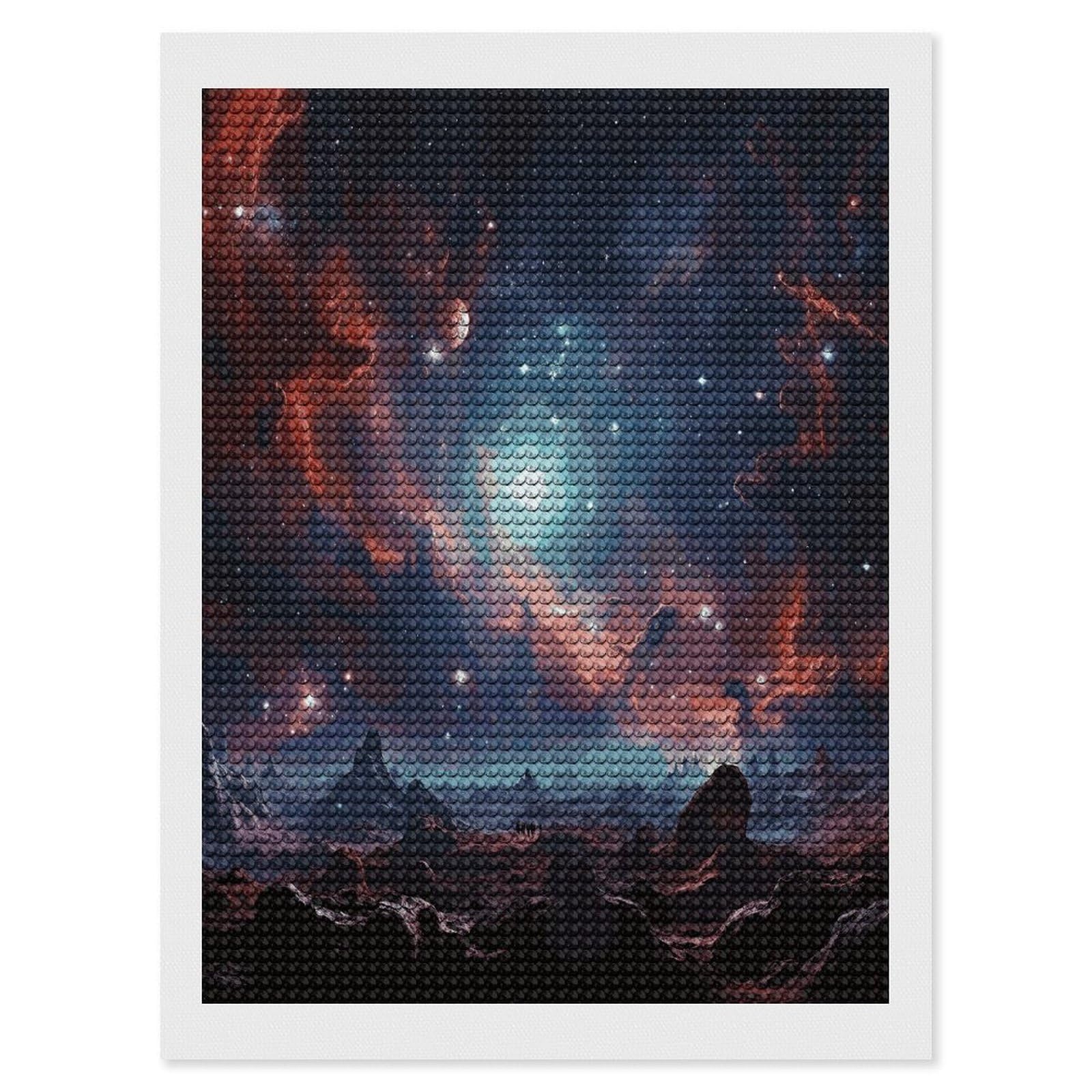 LDGSUPH Space with Cluster Diamond Painting Kits for Adults Paint with Diamond Pictures Art DIY Full Drill Diamond Dots Painting Personalized Diamond Photo for Home Wall Decor Gift 12"x16"