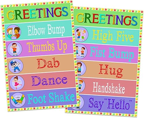 Póster de saludos para el aula, póster de saludos de clase, póster de pediatra, médicos, decoración de oficina, reglas de aula, póster para