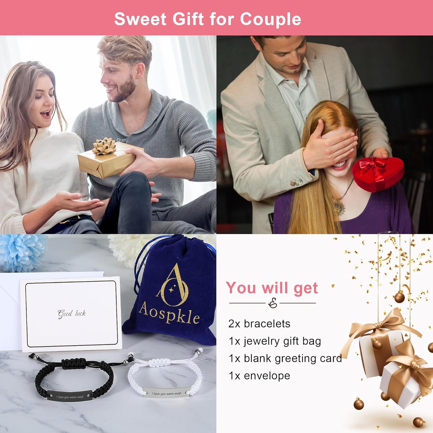 Couple Matching Bracelets, Bf And Gf Bracelets, Best Friend Friendship Relationship Bracelet,Stretch Adjustable Bracelets Jewelry for Him and Her - Image 3