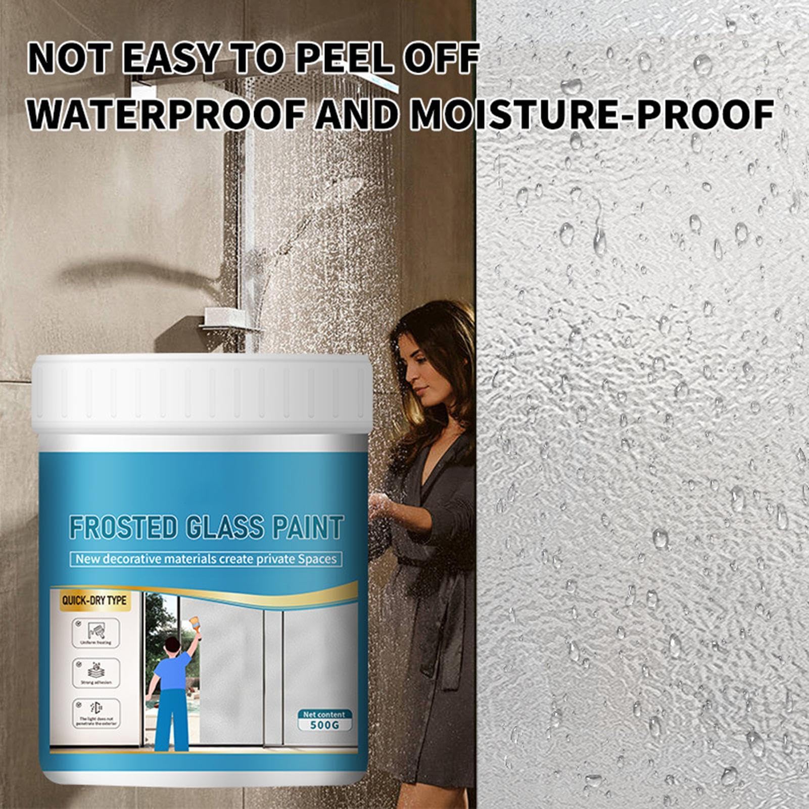 Peinture Pour Verre Dépoli Pour Fenêtres – Kit De Peinture à Base D'eau De 500 G Avec Outils, Spray Pour Verre Dépoli à Faible Odeur Pour Salle De Bain, Cuisine, Porte Coulissante