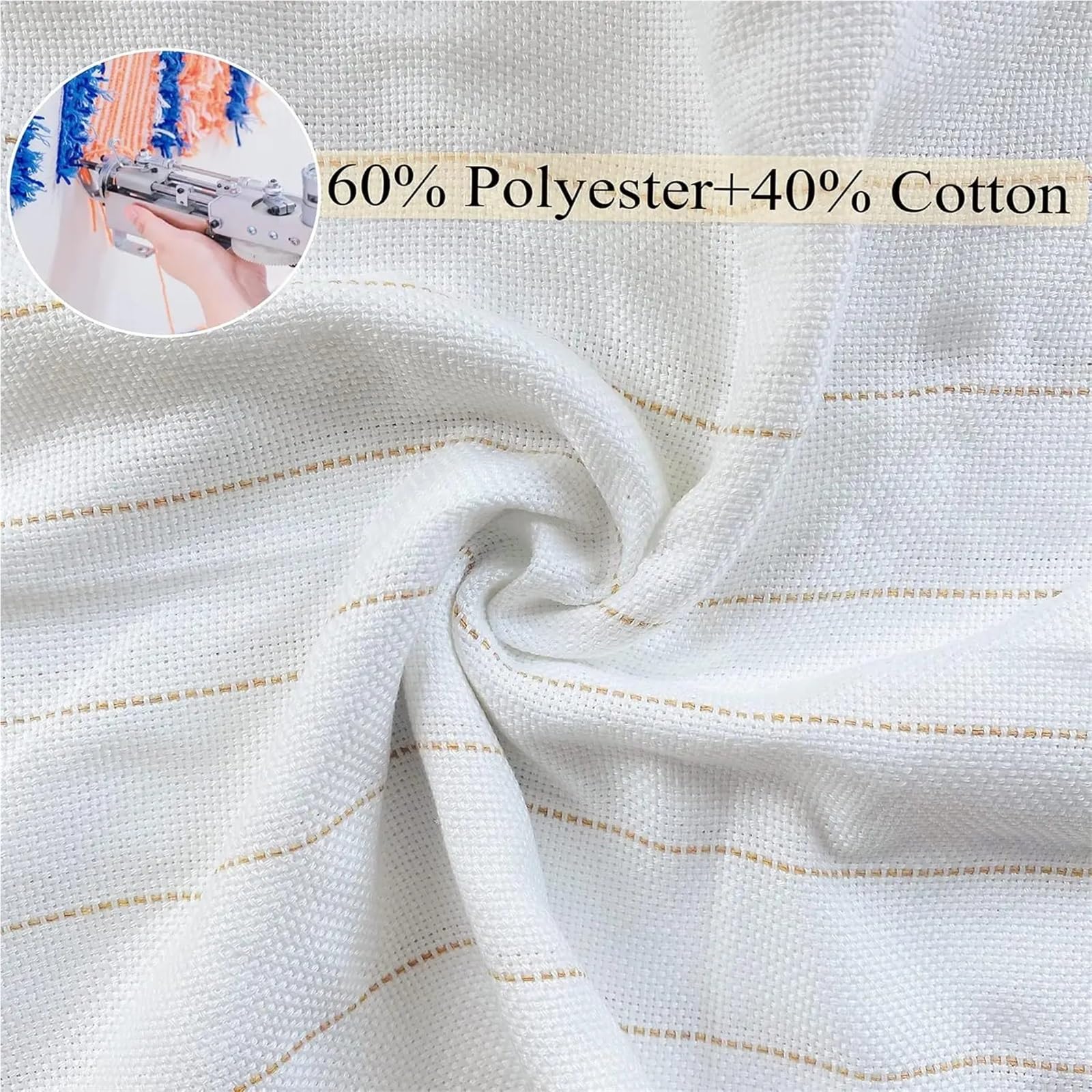 Punch Needle Stoff Primärer Tuftingstoff (1 m x 1 m) mit markierten Linien, Punch-Needle-Stoff for Teppiche DIY