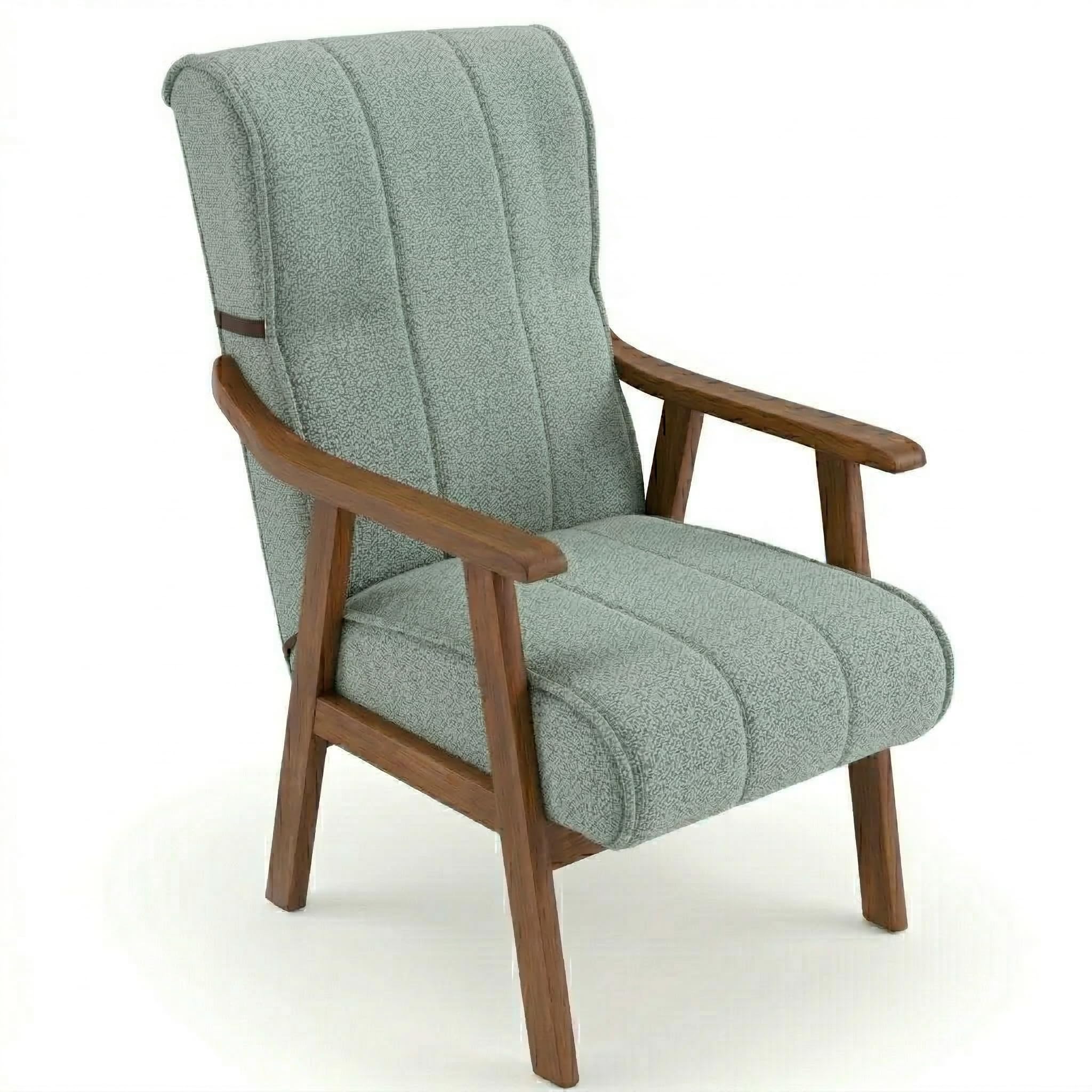 Sillón Clásico | Sillon Relax | Clasico - Brazos Madera | Ideal Lactancia, Lectura o Decoracion | Tapizado en Tela Antimanchas Ancho 60 Fondo 70 Alto 105