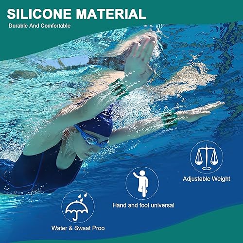 Miniatura 4 de ADLIFE 2lbs Adjustable Pilates Wrist Ankle Weights for Women, Silicone Wearable Arm Leg Weights Set of 2 (1lb Each) for Working out, Waterproof