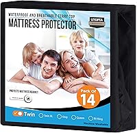 Vista 26 de Utopia Bedding - Protector de colchón de tamaño individual impermeable, paquete de 14 unidades, funda de colchón de rizo de 200 GSM, funda de cama