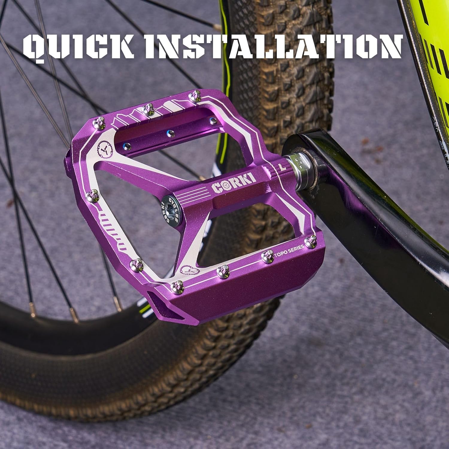 Bike Pedal Corki Extra Large Mountain s Flat, Aluminum Alloy MTB