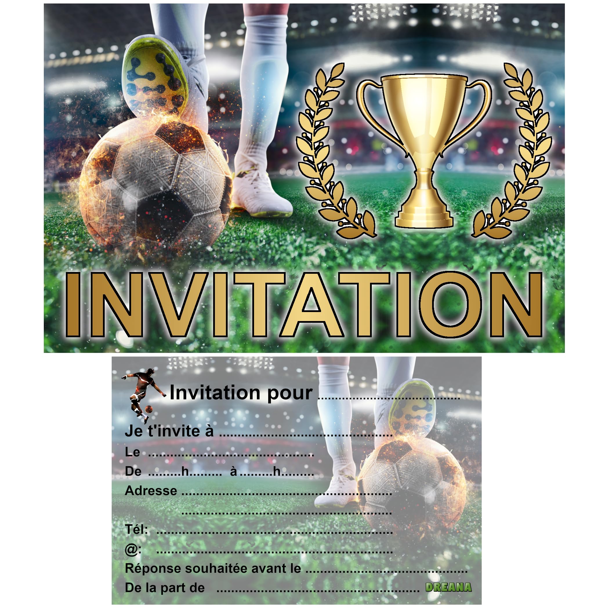 DREANA Kit Créatif 20 Cartes Invitation Anniversaire Fille En Français