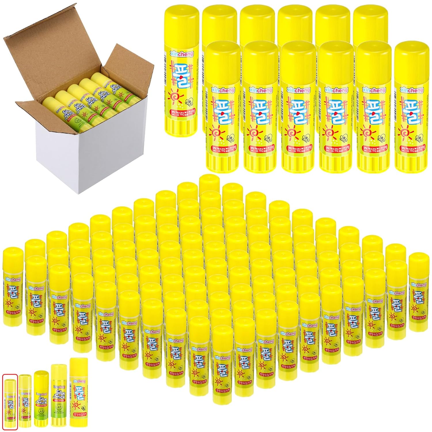 Zubebe 500 Pack White Glue Stick Bulk 0.24 oz Washable Glue Sticks for Classroom Crafts Home School Students Teachers Employees Scrapbooking Crafting Supplies