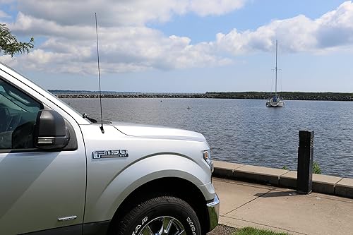 Miniatura 5 de Votex - Antena negra de 31 pulgadas tamaño OEM - Cancelación de ruido del viento en espiral - Construcción de acero para resortes - Roscado de acero