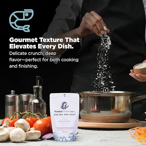 Miniatura 5 de Santa Prisca & Co. Sal marina de Colima prémium  Cristales de sal marina mexicana sin refinar cosechados a mano  Sal de acabado gourmet para