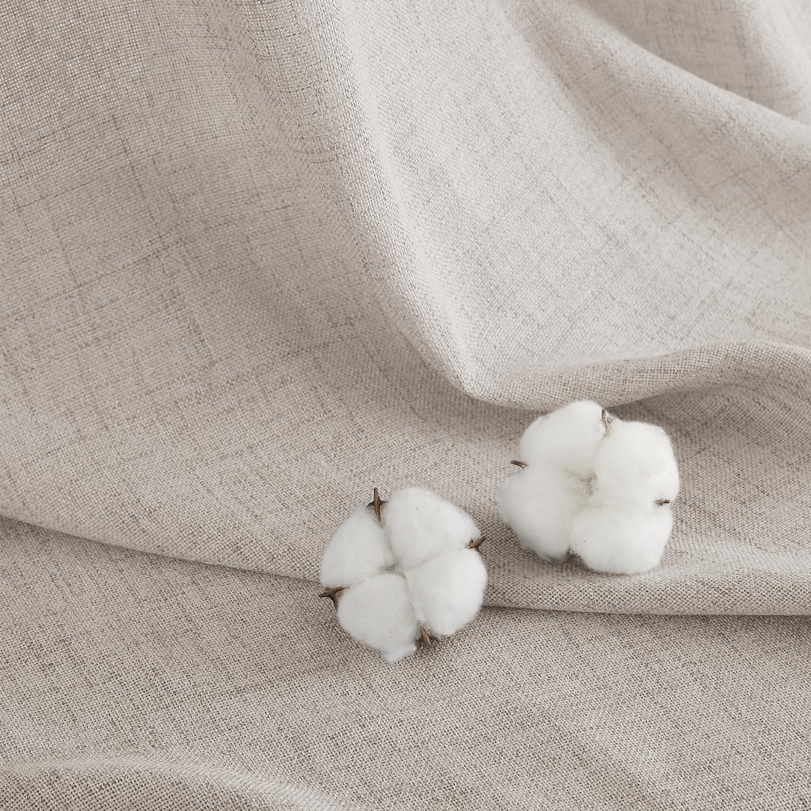 Melodieux Rideau Ruflette 260cm Hauteur - Rideau Galon Fronceur Occultant, Rideau Thermique Anti Chaleur pour Fenêtre, Salon, Chambre à Coucher (Beige, Lot de 2)
