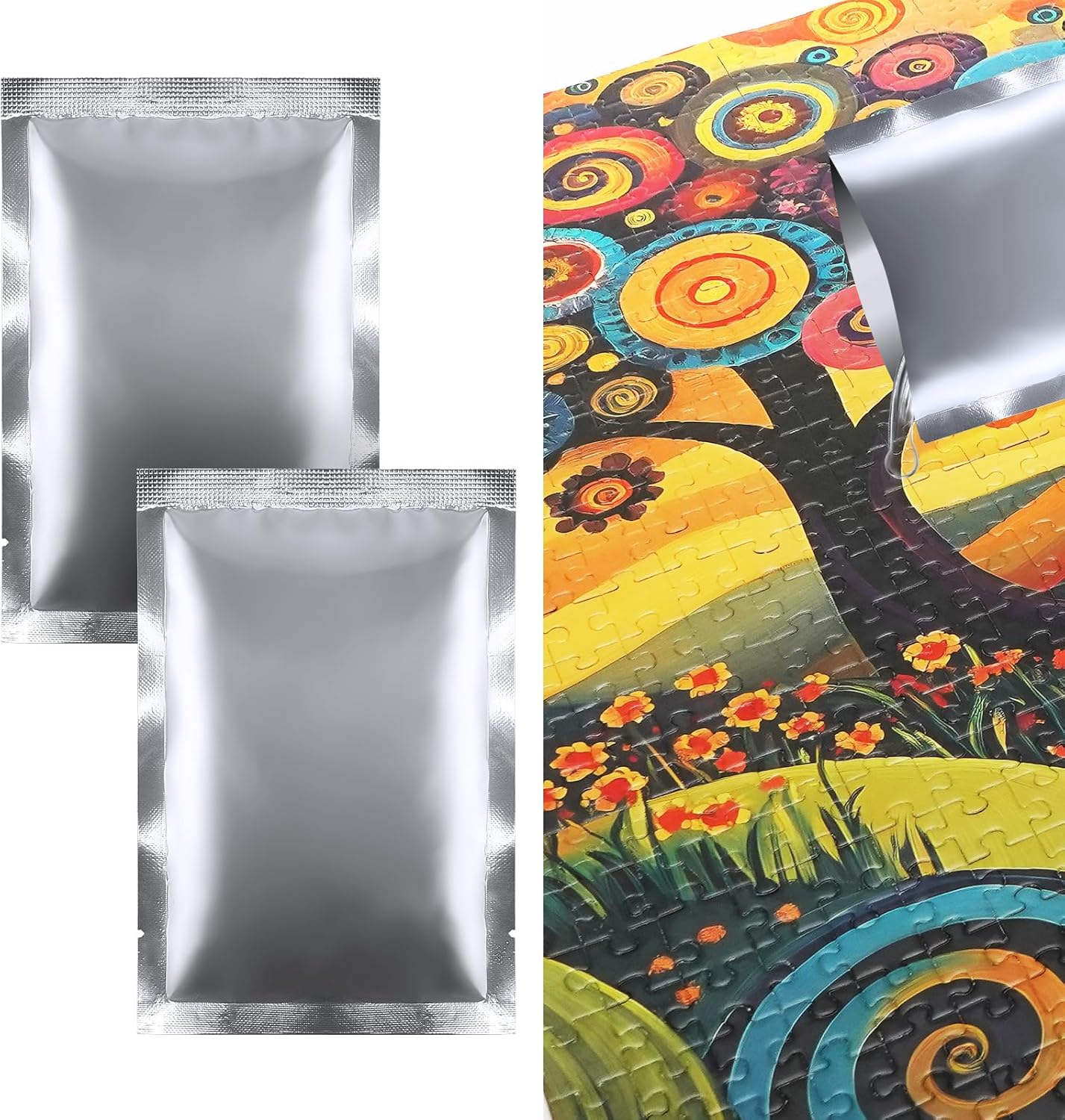 Jigsaw Puzzle Glue with Applicator and Pad Paper - Clearwater-Soluble Craft Glue for 1000/1500/3000 Piece Puzzles, 2 Pack(60ml/Pack)