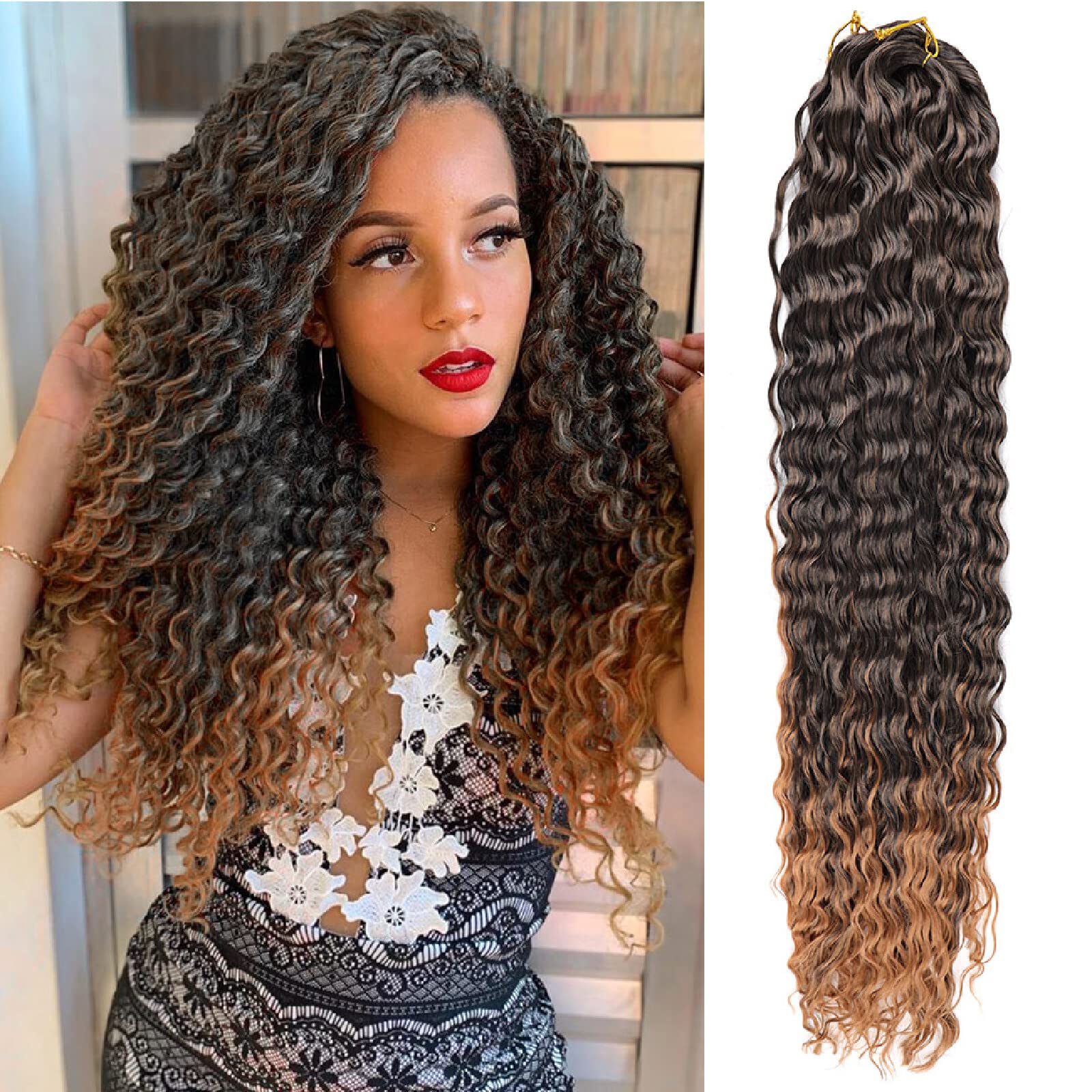 Water Wave Crochet Hair Synthetic Braids Extensions Goddess Curly