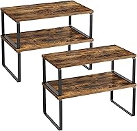 Vista 1 de SONGMICS Cabinet Organizer Shelf, Set of 4 Kitchen Counter Shelves, Kitchen Storage, Spice Rack, Stackable, Expandable, Metal and Engineered Wood