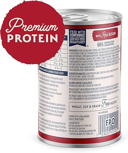Miniatura 2 de Natural Balance Limited Ingredient - Alimento enlatado húmedo para perros adultos, sin granos, receta de bisonte y batata, 13 onzas (paquete de 12)