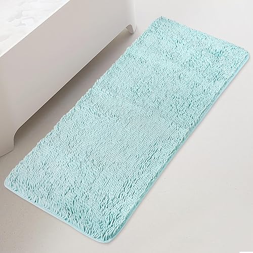 Miniatura 106 de Yeaban Alfombras de baño gris oscuro – Gruesas alfombras de baño de chenilla | Alfombras de baño absorbentes y lavables antideslizantes, alfombras