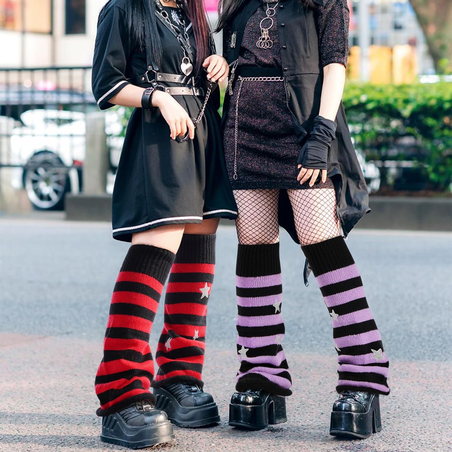 Moon Wood Leg Warmers for Girls Women Kawaii Harajuku Leg Warmers Cute Knitted Leg Warmer Goth Lolita - Image 5