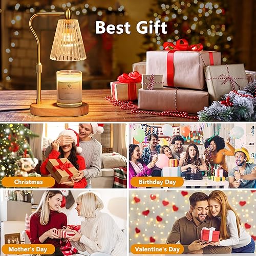 Miniatura 8 de Lámpara calentadora de velas con temporizador y regulador de intensidad de altura ajustable para decoración de la habitación del hogar, regalos de
