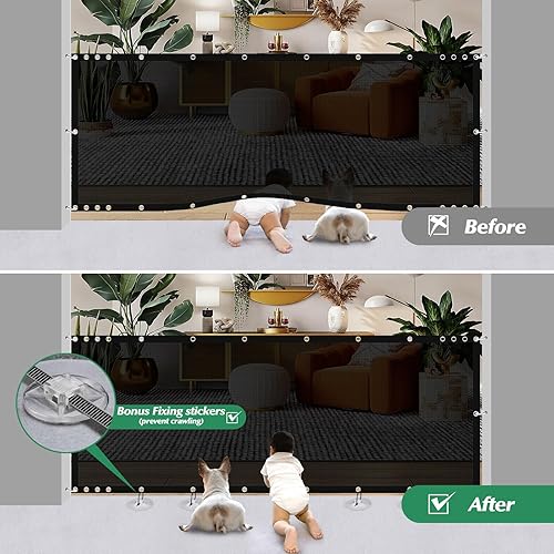 Miniatura 3 de Paquete de 2 puertas de malla extra anchas de 120 pulgadas para mascotas con aberturas grandes, puertas de malla para mascotas de 41 pulgadas de