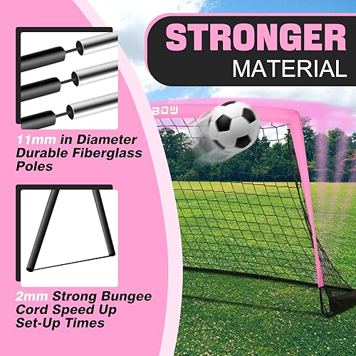 Miniatura 9 de RUNBOW 9x5 ft Portable Kids Soccer Goal for Backyard Adult Junior Large Practice Soccer Net with Carry Bag