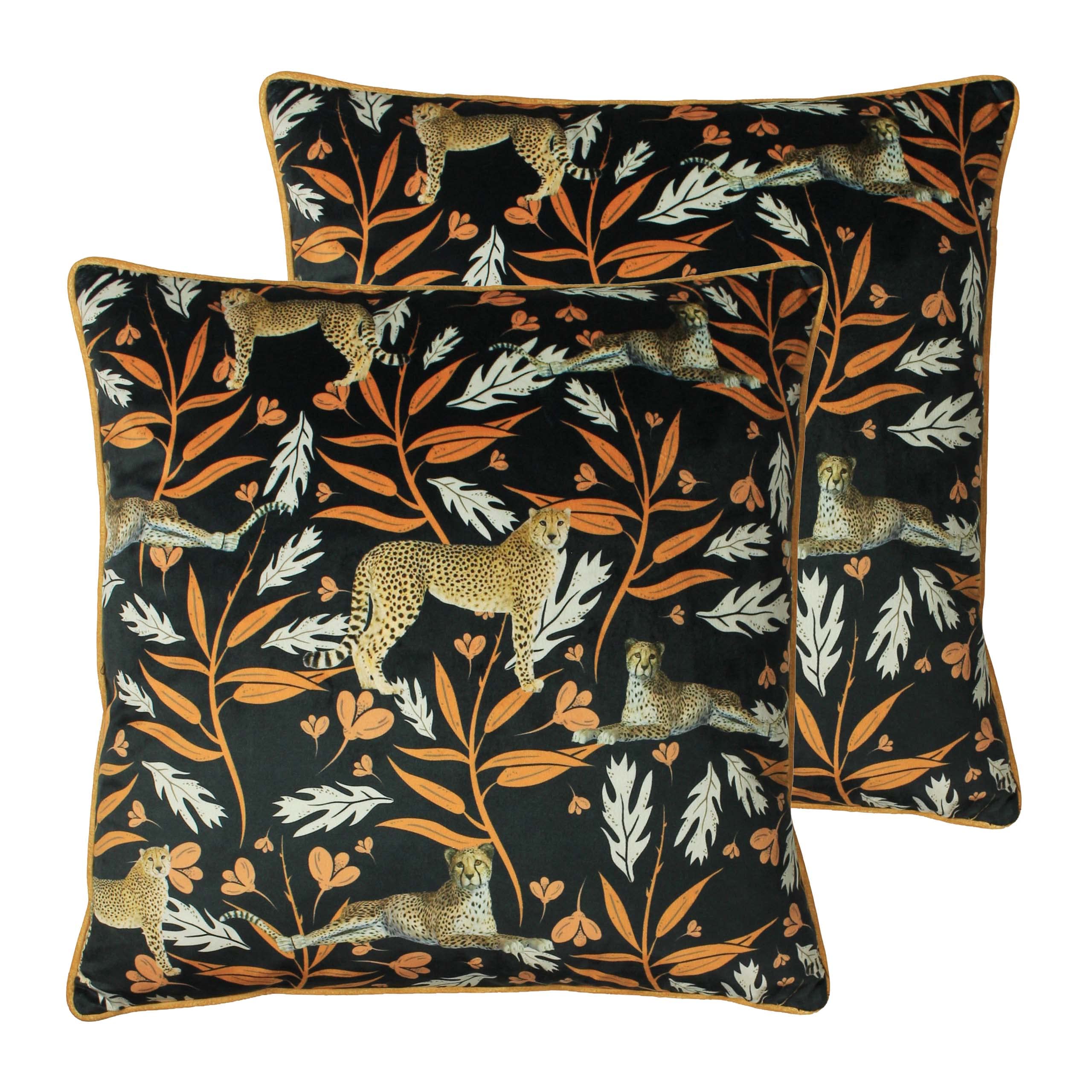 Paoletti Tribeca Feather Filled Cushions Twin Pack, Multicolour, 50 x 50cm