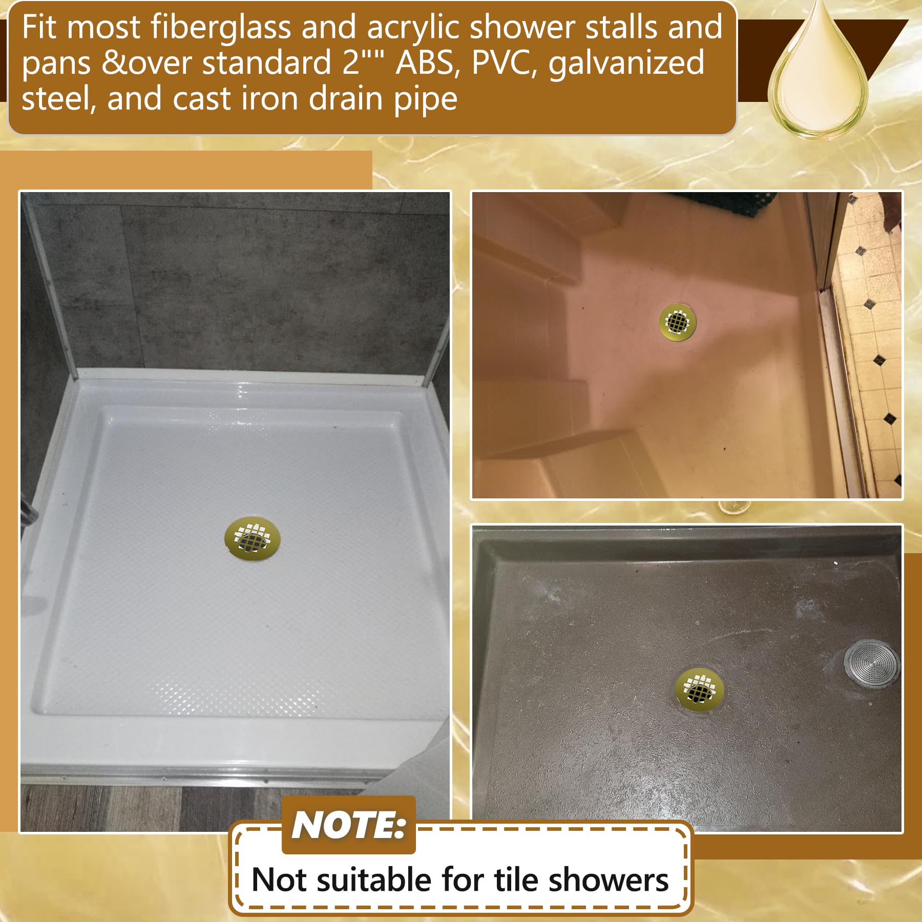 Shower Drain Replaceent, Installs Fro Top Only, Chroe, Fit Standard Shower Drain Replaceent, Installs Fro Top Only, Chroe, Fit Standard