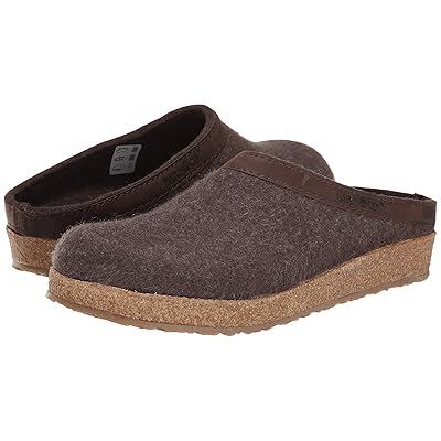 Haflinger GZL Leather Trim Grizzly Clog Shoes Brown