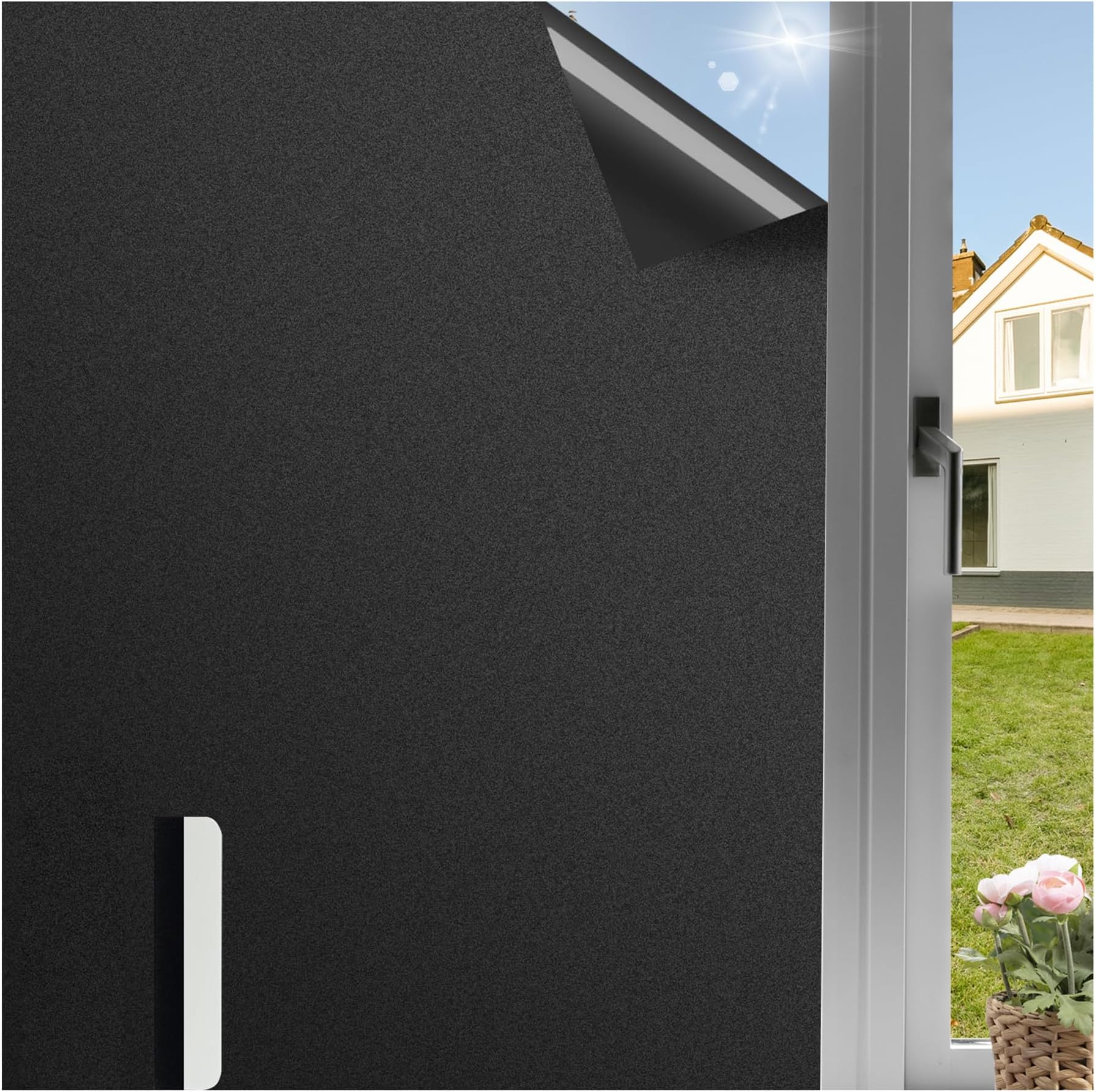 Blackout Window Film Privacy Film For Glass Windows Tint Frosted Reflective Window Film Static Cling Opaque Film Sun Blocker