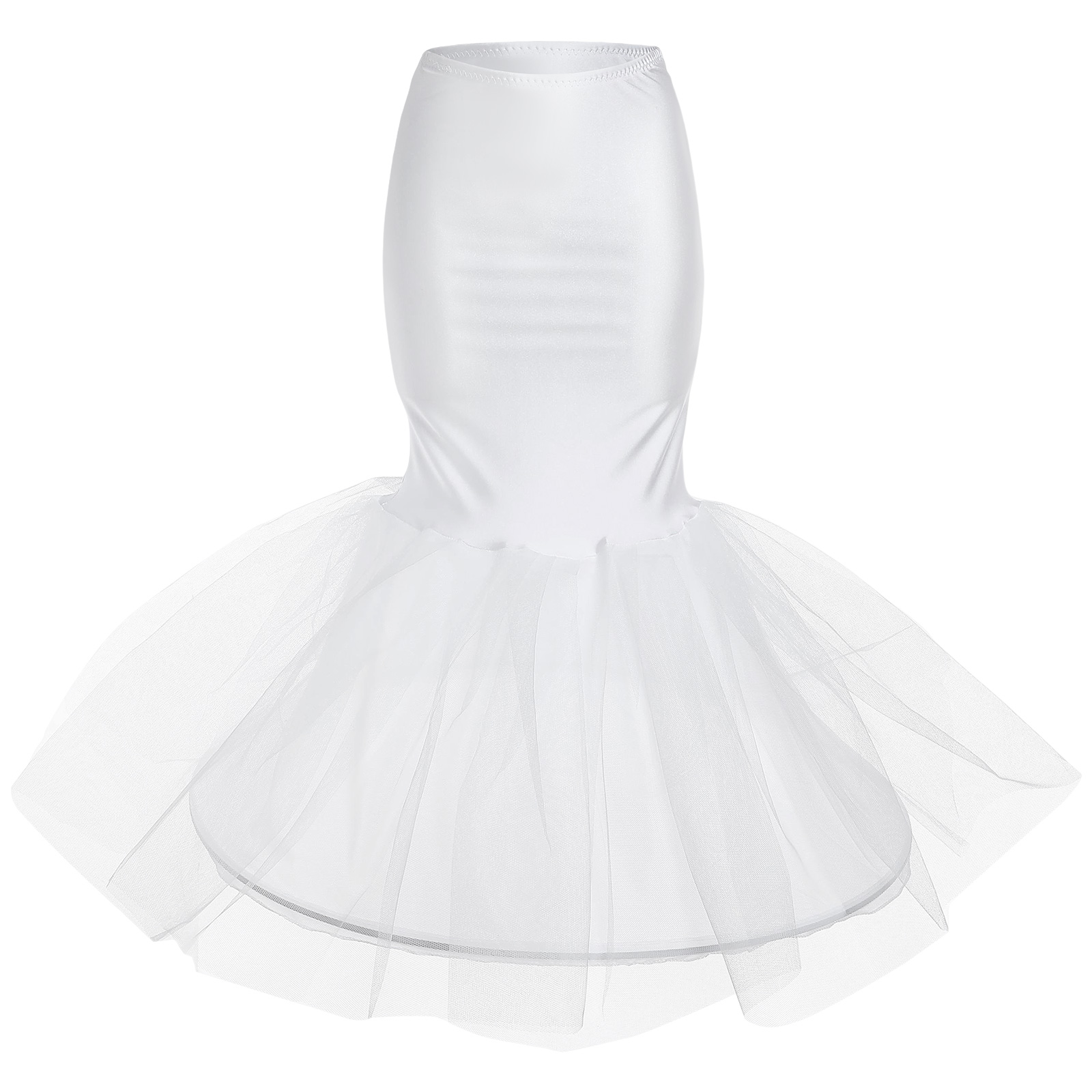 Bride mermaid petticoat crinoline Petticoat Skirt Fishtail Trumpet White  Slip Underskirt for mermaid trumpet Party hoop skirt crinoline Length 35