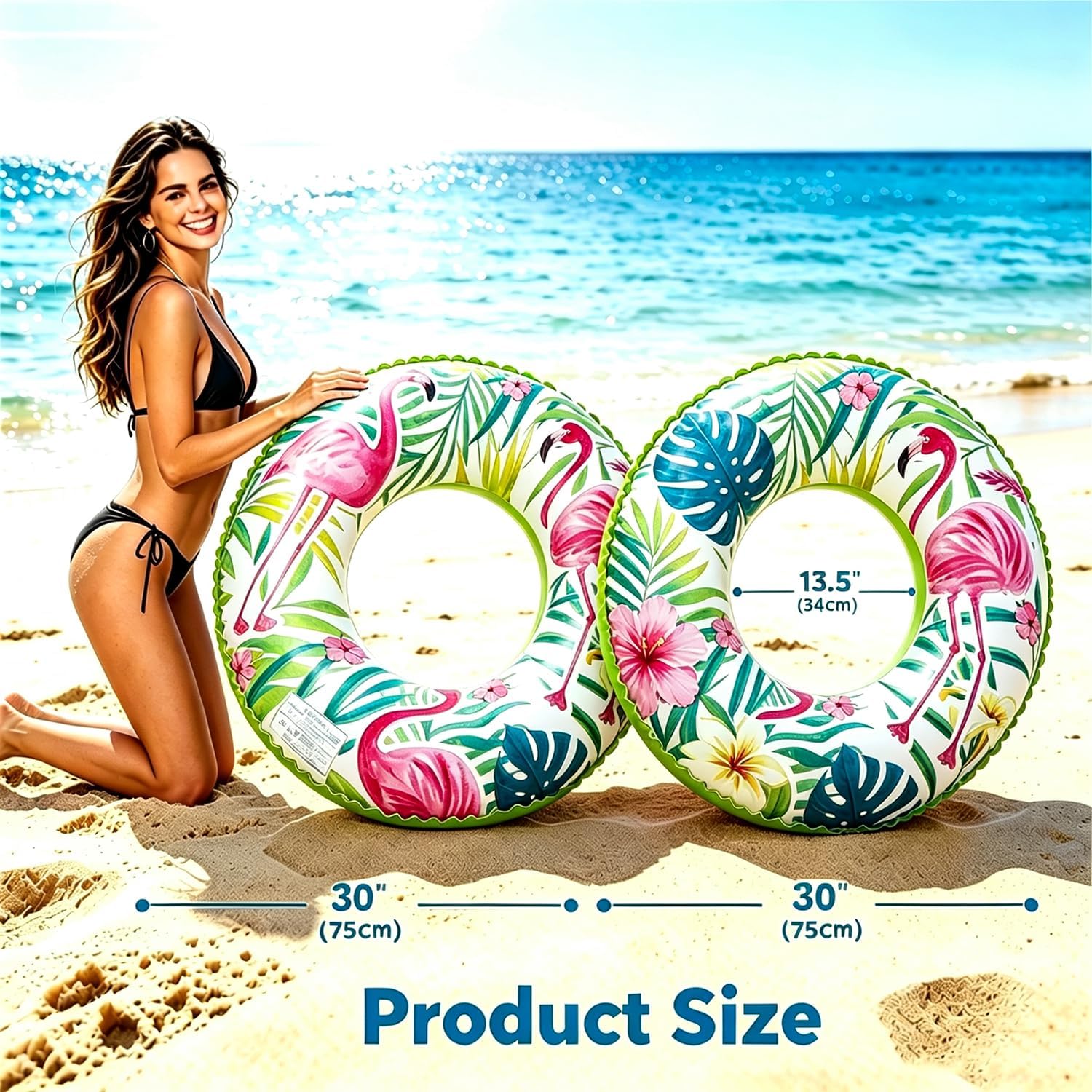 4PCS Inflatable Tube Pool Float Large Pool Float for Adults Inner Tube Swimming Pool Swim Rings Pool Lounger Float for Pool Party & Summer image 2