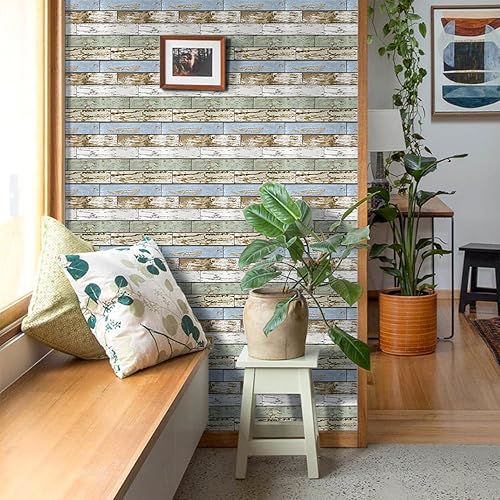 Miniatura 8 de Commomy 10 paneles de pared 3D para despegar y pegar, 11.8 x 11.8 pulgadas, paneles de madera 3D para decoración de pared, sala de estar,