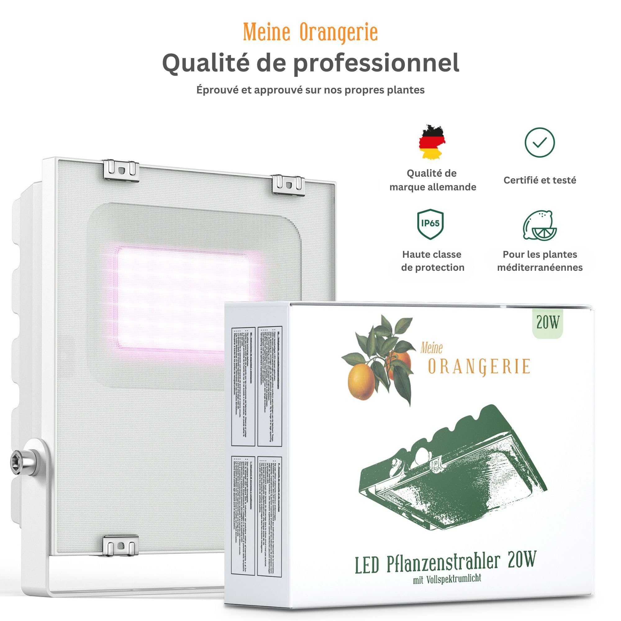 Meine Orangerie - Lampe LED pour l'hivernage des plantes méditerranéennes - Développée avec des experts en agrumes. Lumière à spectre complet pour plantes (35)