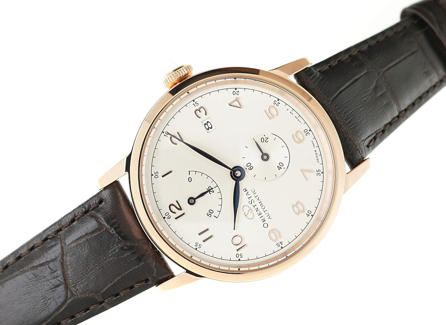 Orient Star Heritage Gothic Power Reserve Small Seconds Dress Watch Rose Gold RE-AW0003S
