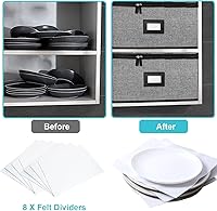 Vista 3 de Estuche de Almacenamiento Acolchado para Bandejas PAQUETE DE 2 - Contenedores de Almacenamiento de Porcelana Fina Carcasa Rígida para Organizar