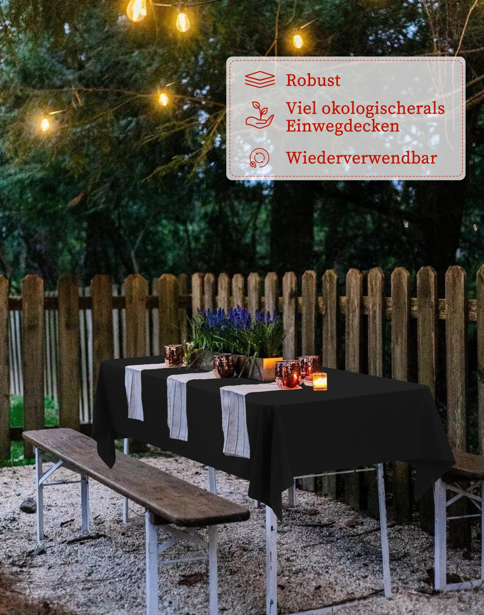 Biertisch Tischdecken 2er-Set - 100x250 Cm, Polyester, Wasserabweisend, Knitterfrei