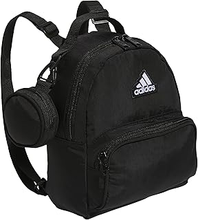 adidas レディース ミニバックパック – 旅行、ジム、フェスティバルなどに最適なスモールバッグ, ブラック/ホワイト, One Size, 女性用ミニバックパック – 旅行、ジム、フェスティバルなど用の小さなバッグ。