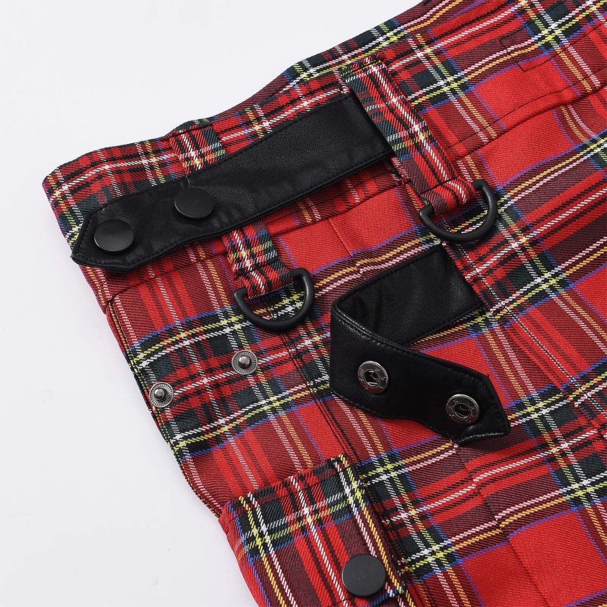 Scottish Style Plaid Skirt High-Waisted Pleated Slimming Skirt