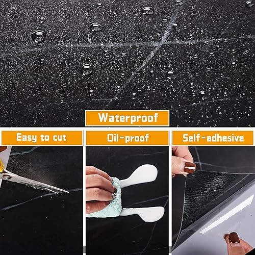 Miniatura 45 de CHICHOME Paquete de 32 azulejos de vinilo impermeables para despegar y pegar, de 12 x 12 pulgadas, autoadhesivos, removibles de mármol gris