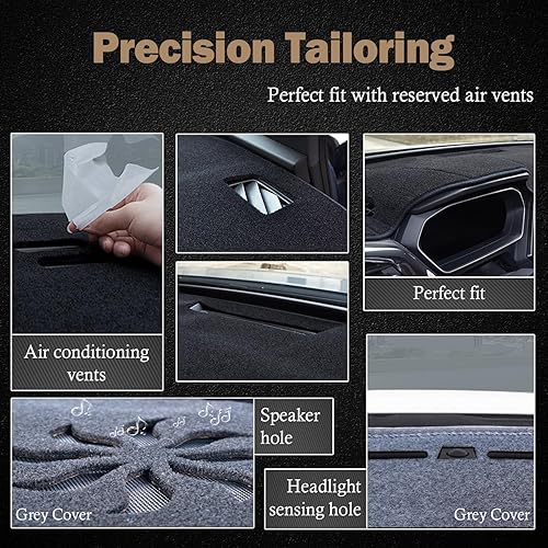 Miniatura 3 de KEYOOG Cubierta de tablero para Ni-ssan 2021-2005 Frontier, 15-05 Xterra, (12-05 Pathfinder sin NAV) 12-09 Su-zuki Equator Car Dash Mat Alfombra