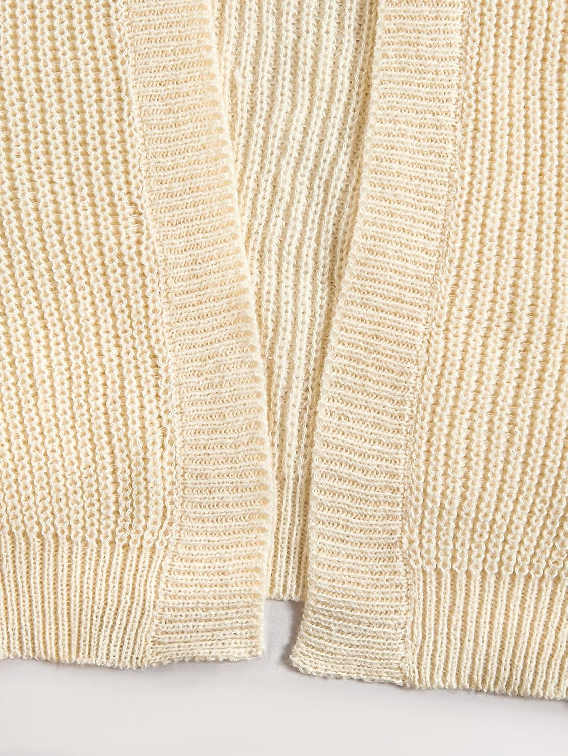 SEGT Women's Chunky Knit Open Front Color Block Long Sleeve Loose Short Cropped Cardigan Sweaters - Image 6