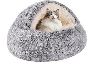 Cozy and Secure 20"x20" Dog Cave Bed with Removable Cover