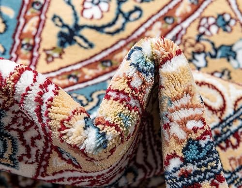 Miniatura 9 de Rugs.com Rabia Collection - Alfombra baja beige de 5 x 8 pies, perfecta para dormitorios, comedores, salas de estar