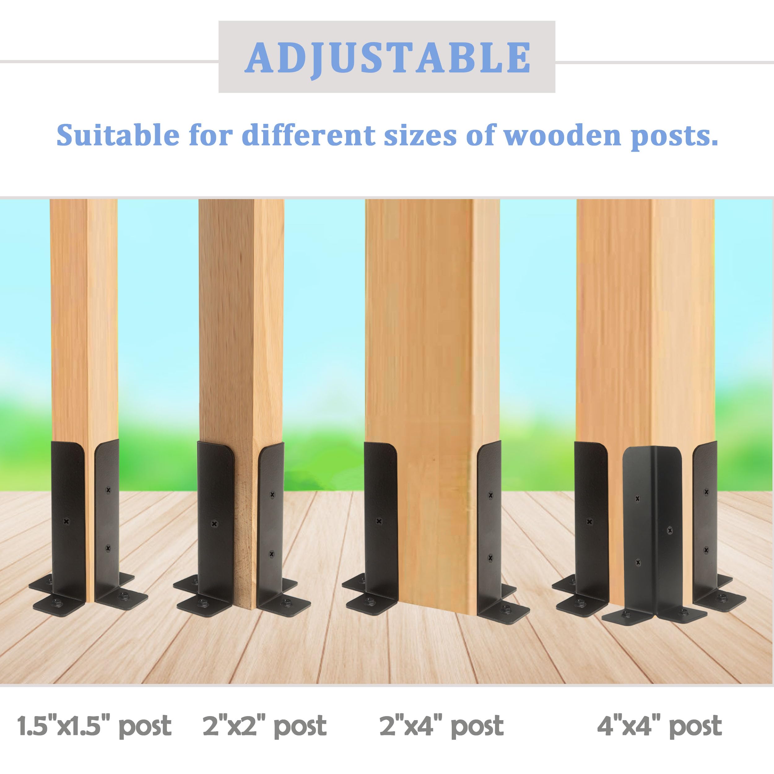 Deck Post Brackets - 8-Pack For 4x4, 2x4 Wood Posts HEIDIBEAR ...