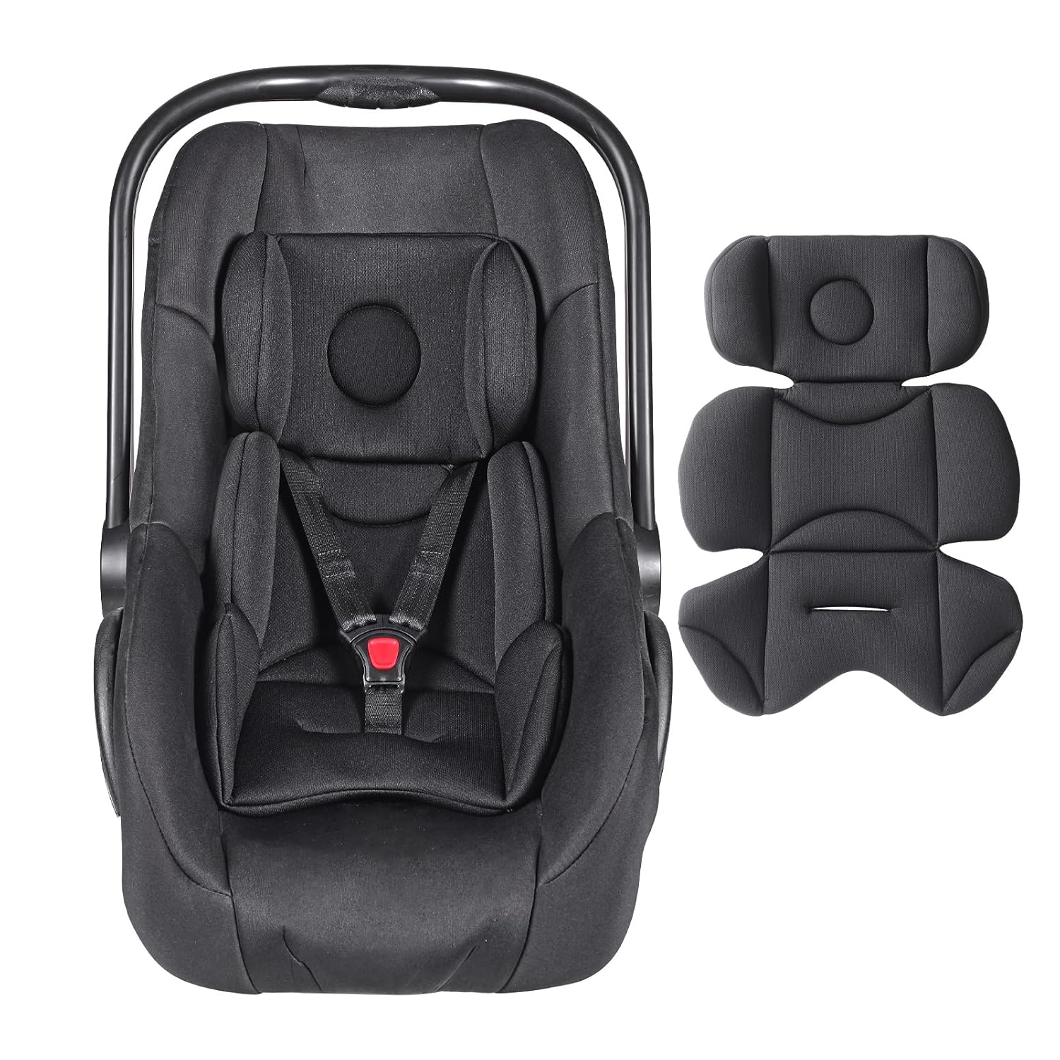 Infant Car Seat Insert – Thickened, Breathable & Fold-Go Baby Head & Body Support for Infant, Soft Mesh Car Seat Cushion, Easy-Carry Protector for All Strollers & Carriers
