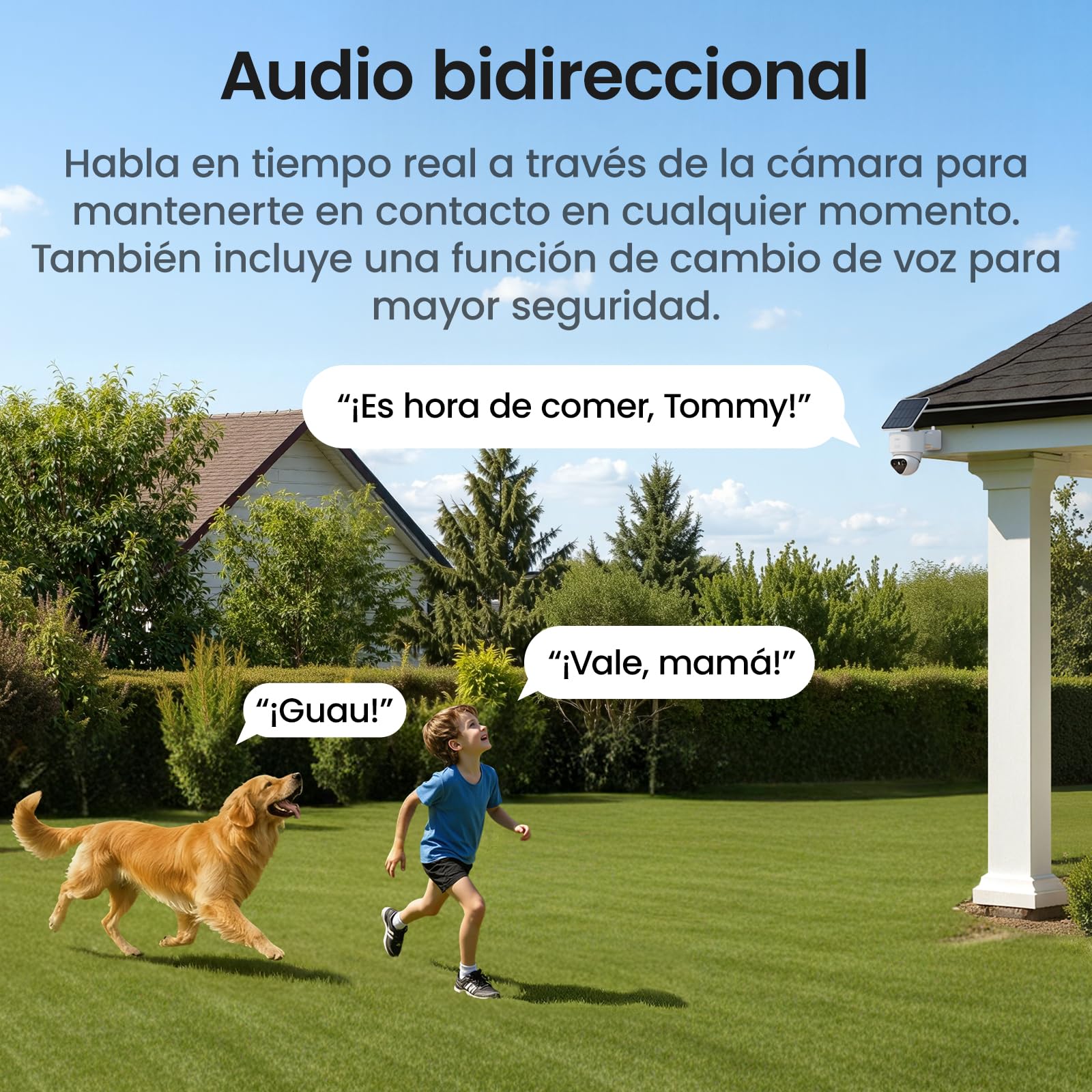 aosu 4K Cámara de vigilancia Exterior con batería Solar [2026 TrueColor Visión Nocturna a Color] Radar con PIR detección precisa, cámara 360° Exterior con Panel Solar Desmontable, luz y Sonido Alarma