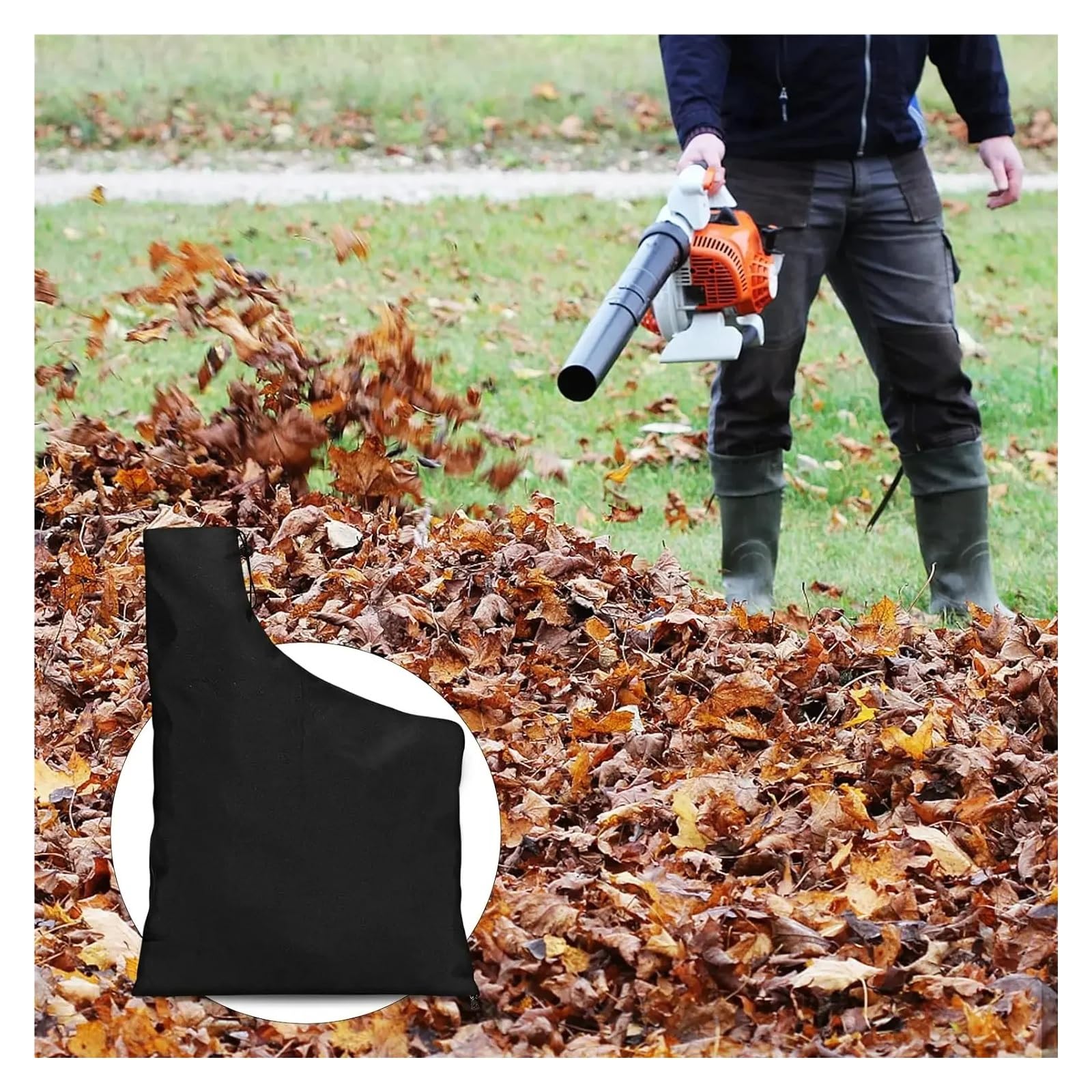 Fangsack 1/3 stücke Blatt Vakuum Sammlung Tasche Ersatz Tasche Mit Zip for Elektrische Laubbläser Fangsack FüR Laubsauger(3 pcs)
