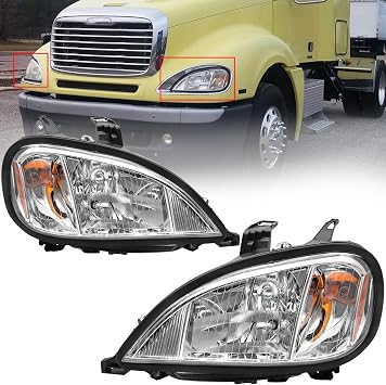 Chrome Headlights Assembly Fit For 2004-2017 Freightliner Columbia