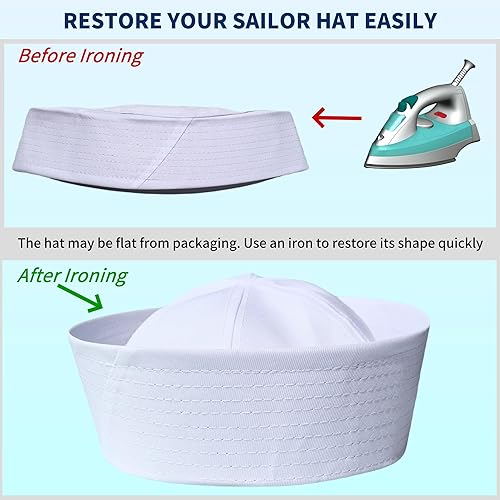 Miniatura 5 de Sombrero de marinero blanco de Estados Unidos, sombreros de color azul marino para hombres, sombreros de fiesta divertidos, sombrero de yate,