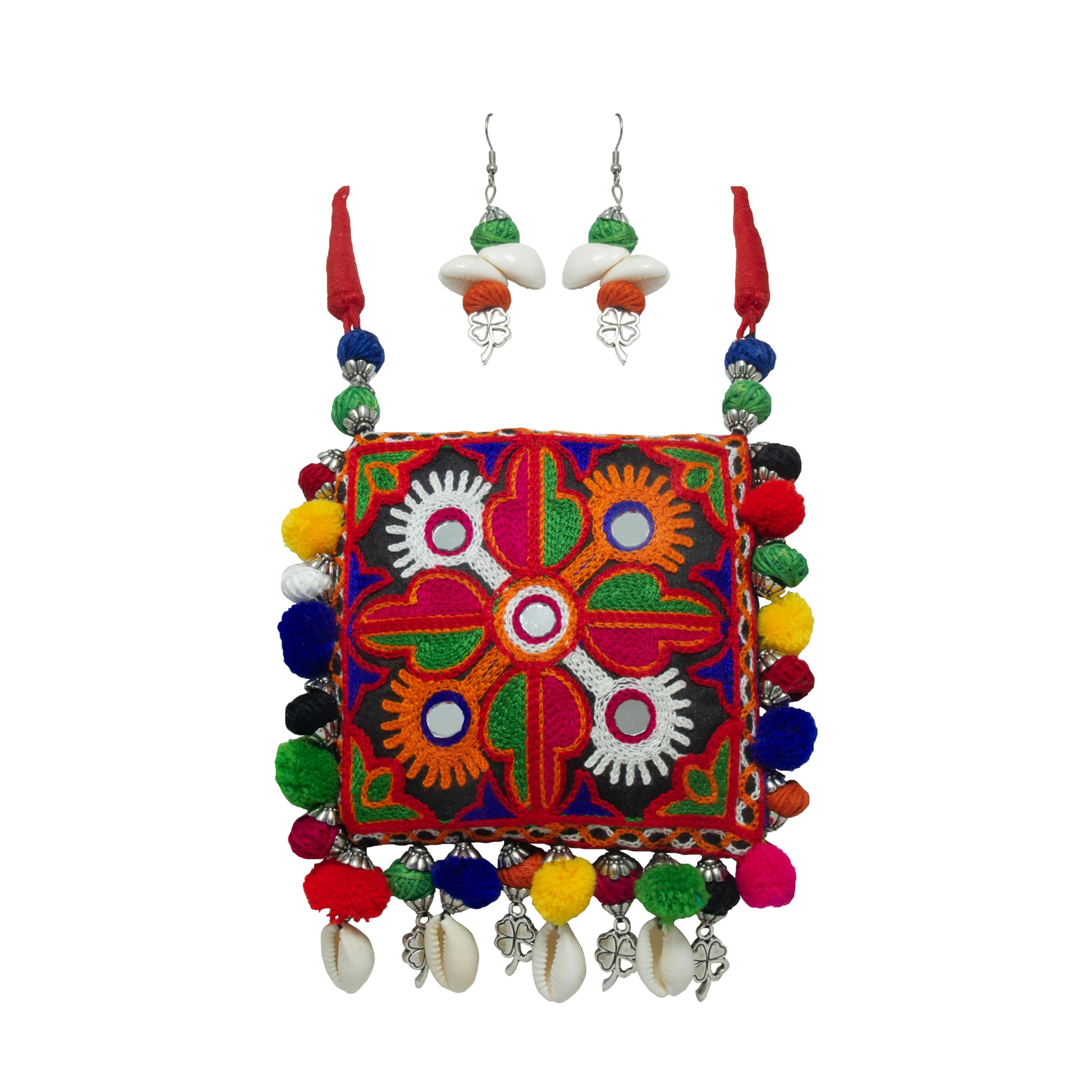 Embroidery Patch Work NECKLACE with EARRING for Girl and Women | Handicraft product | Navratri Jewellery | Navratri, Garba and Durga Pooja Occasion (B0DFVJ9Y81) Amazon Price History, Amazon Price Tracker